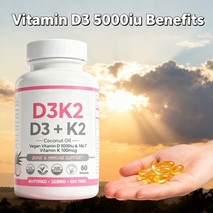 Capsules molles OEM Superfood D3 + K2 5000 UI Vegan pour soutenir la solidité des os, antioxydant, améliorer l'immunité, complément alimentaire pour la santé - Product Image 5