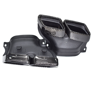 Puntas de escape cuadradas de fibra de carbono estilo AMG para Mercedes W205 Clase C, GLE, GLS, Clase S con núcleo de acero inoxidable - Product Image 5