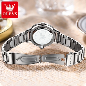 OLEVS 5588 New Diamond <strong>Wach</strong> for Women Fashion Ladies Stainless Steel Waterproof Multifunctional Chronograph Quartz Watches - Product Image 3