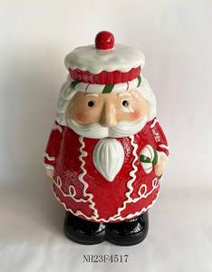 Frascos <span class=keywords><strong>de</strong></span> almacenamiento <span class=keywords><strong>de</strong></span> cerámica <span class=keywords><strong>de</strong></span> árbol <span class=keywords><strong>de</strong></span> Navidad grandes pintados a mano, tarro <span class=keywords><strong>de</strong></span> galletas <span class=keywords><strong>de</strong></span> cerámica <span class=keywords><strong>de</strong></span> Papá Noel para comida para presentaciones - Product Image 4