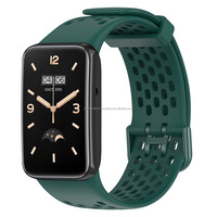 Bracelet de montre en caoutchouc de silicone renforcé à cosse réglable Bracelet de montre intelligent respirant pour Mi 7 Pro Orange Blanc