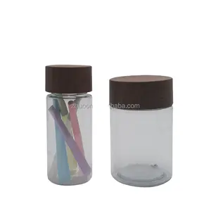 Kunststoff kundenspezifisches Logo PET-Gläser und Aluminium-Deckel 250 ml/330 ml/ 500 ml/ 650 ml Kunststoffflasche Kosmatisches leeres Sahnehäuse durchsichtiges Kunststoffgefäß