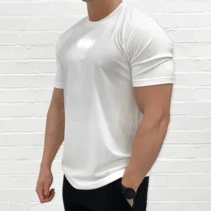 MS men gym muscle t-shirt active sports luxe mens tee shirt workout wear with reflective logo