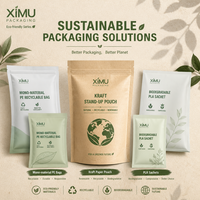 Sachet en papier kraft 100 % compostable 100g 250g en PLA, pochette autoportante pour matcha biologique et graines, personnalisable OEM
