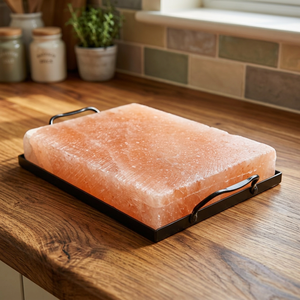 Premium Quality 2026 Himalayan Salt Cooking Slab Plates <b>Tray</b> <b>circle</b> Shape Salt Block Carved Technique for Home Decoration - Product Image 1