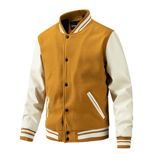 Layenne Hoge Kwaliteit Varsity Jas Mannen En Vrouwen Chenille Borduurwerk Lederen Mouwen Custom Honkbal Letterman Varsity Jas - Product Image 5