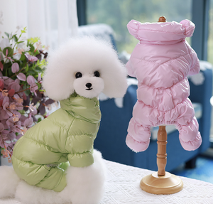 सर्दियों में गर्म और विंडप्रूफ पालतू जैकेट वाटरप्रूफ ऊन के साथ चमकदार फिनिश, क्लासिक ठोस रंग - Product Image 4