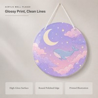Panneau suspendu en acrylique, plaque en bois, étiquette multi-espaces, panneau rond, panneau en acrylique transparent, fournitures de décoration