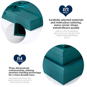 Factory Direct Rectangle Dark <strong>Green</strong> Reusable <strong>Gift</strong> Box with Bow Ribbon Heaven and Earth Cover Elegant Packaging for <strong>Gifts</strong> - Product Image 2