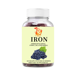 OEM ODM Iron Gummies with Folate Pantothenic Acid Boost <b>Your</b> Iron Levels in a Tasty Way Natural Grape Flavor Dietary <b>Supplements</b> - Product Image 1
