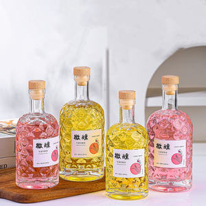 Bouteille de liqueur, de vin, de vodka ou de <span class=keywords><strong>tequila</strong></span> en verre rond vide de 375 ml avec bouchon supérieur - Product Image 3