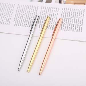 Bolígrafo Metálico Delgado con Logotipo Personalizado, Color Oro Rosa con Tinta Negra, Escritura Suave, para la Escuela y la Oficina, Regalo Publicitario - Product Image 2