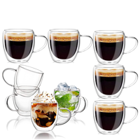 EX-02 Grosir Gelas Kopi Kaca Borosilikat Gelas Kopi Latte Teh Gelas Kopi Berlapis Ganda dengan Pegangan