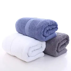 QUNZHEN Custom Size Large Pure Cotton Thickened Rectangle bath towel 70*140 sets 100% cotton luxury hotel bath towel with logo