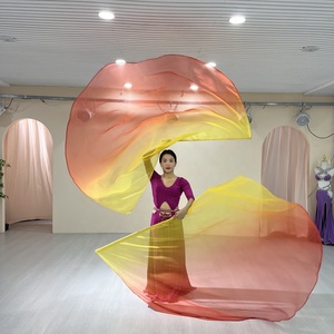 Bandiere per Danza di Adorazione Cristiana in Poliuretano Semi-Trasparente con Sfumatura Giallo-Rosso per Ballerini Adulti - Product Image 1