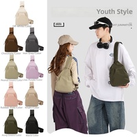 Sac bandoulière léger en forme de croissant, style jeune, sac de poitrine décontracté, grande capacité, multicolore, sac de voyage, sac de poitrine décontracté