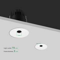 Spot LED encastré anti-éblouissement à cadre ultra-fin 5 mm, sans scintillement, pour maison, galerie, commerce, couloir