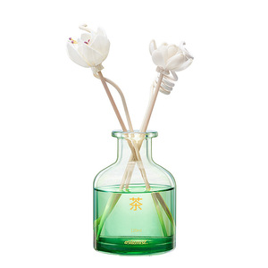 Asiamist <b>Reed</b> <b>Diffuser</b> Set 120ml Tea Scent Flower Shape Glass Bottle Long Lasting Fragrance For Home Indoor Use - Product Image 2