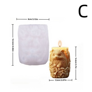Moule en silicone TangChu Série Oursons Mignons pour bougies cylindriques à relief floral, artisanat en plâtre et bougies d'aromathérapie – Style Moderne - Product Image 6