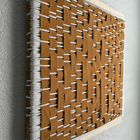 Décoration murale carrée en tissu artisanal en bois fait main, style Art Déco, motif irrégulier 3D, textile moderne à suspendre pour salon