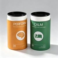 Emballage de café et de thé en poudre de qualité alimentaire avec logo personnalisé biodégradable, boîte cylindrique ronde en carton hermétique avec couvercle en métal