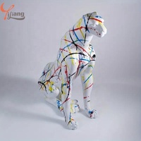 Statue en fibre de verre en résine grandeur nature conçue sur mesure Figurine d'animal d'intérieur extérieur léopard Sculpture décorative pour Pop Art