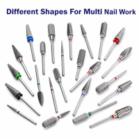 Collection de 30 embouts de ponceuse à ongles en carbure de tungstène, têtes de meulage pour cuticules et peaux mortes, outil de polissage pour manucure