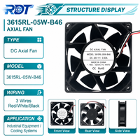 Ventilateur axial industriel DC, interface 4 fils, 3AUA0000123670 3615RL-05W-B46, flux d'air stable, ventilateur de refroidissement à entraînement variable, remplacement OEM