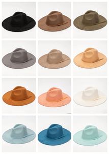 Classic Big Brim Suede Fedora <b>Hat</b> with Tassels Band - Product Image 2