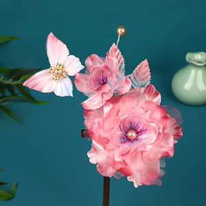 2024 New Original Design Handmade Purple High-End Exquisite <b>Hair</b> <b>Accessory</b> with Hot-Press Floral Design, Hanfu Headwear - Product Image 1