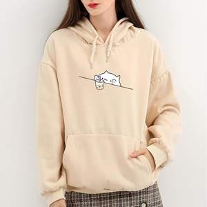 Sweat-shirt à capuche surdimensionné personnalisé avec motif de chat kawaii pour adolescentes et femmes, pull en coton esthétique à motif de chat animal - Product Image 6
