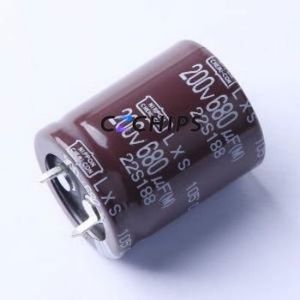 ELXS201VSN681MQ30S Snap-in Aluminum Electrolytic <b>Capacitor</b> Through hole Component THT,D25.4xL30mm 680uF 20% 200V 10mm - Product Image 1
