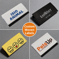 Étiquette tissée pliée au centre pour vêtements, logo personnalisé, étiquette de col de vêtement haut de gamme, vente en gros directe d'usine, personnalisation à faible MOQ