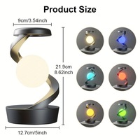 Lámpara LED Flotante Giratoria con Carga Inalámbrica, Lámpara de Escritorio Decorativa Creativa, Lámpara Ambiental Giratoria con Levitación Visual