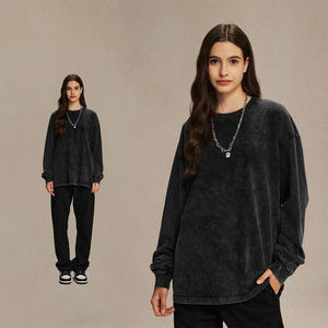 T-shirt à manches longues en coton 100% de haute qualité, lavé, vierge, personnalisable pour homme – Vente en gros - Product Image 5