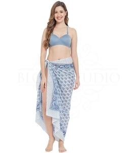 Pareo de Algodón Estampado a Mano de Súper Calidad para Mujer, Ligero, para Cubrir el Bikini, Ropa de Playa y Resort para el Verano - Product Image 2