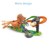 Nouvelle voiture de course à fente électrique tendance, Mega Orbital, à assembler soi-même, voiture de course à fente de type dinosaure, jouet de train avec voiture en alliage