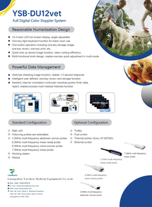 YSB-DU12V Geysendeerde Draagbare Veterinaire Echografie Kleur <span class=keywords><strong>Doppler</strong></span> Echografie Machine Dierenarts <span class=keywords><strong>3d</strong></span> 4d Gekleurde Veterinaire Echografie - Product Image 6