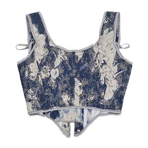 Nuevo corsé de <span class=keywords><strong>vaquero</strong></span> de mezclilla Jacquard teñido Halo Urban Outfiters <span class=keywords><strong>Corset</strong></span> Top con chaleco de flejado en la espalda Corsé de fleje en la espalda Bustier Top - Product Image 3