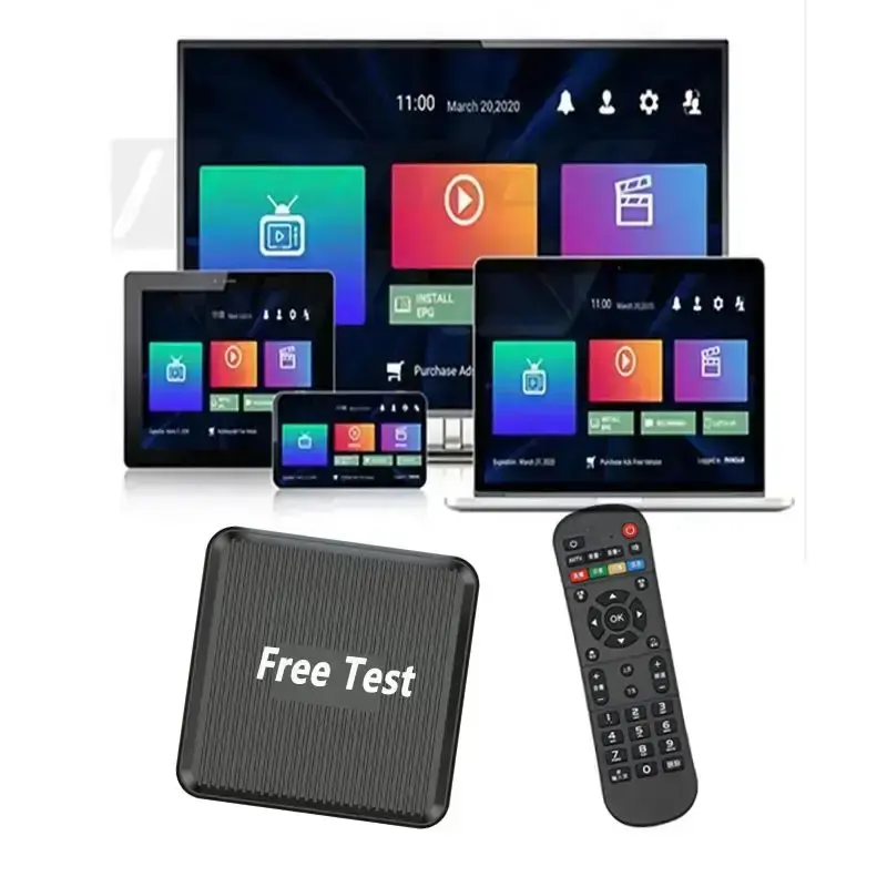 Kotak TV 4K Mega IP, 12 bulan garansi cerdas Pro IP TV M3u US Arabia EX YU dengan Reseller Panel VOD 3 perangkat