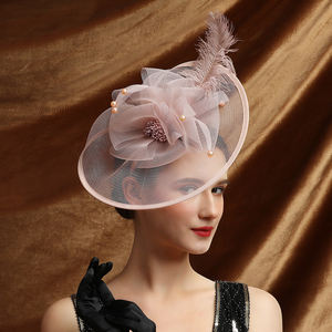 Fasce per capelli Premium perfette per feste più recenti accessori per capelli da sposa cappello Fascinators per ragazze con mollette per capelli Deluxe - Product Image 2