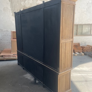 Librería de Madera Reciclada Estilo Rústico Francés, Mueble de Almacenamiento Grande con Espacio para TV - Product Image 5