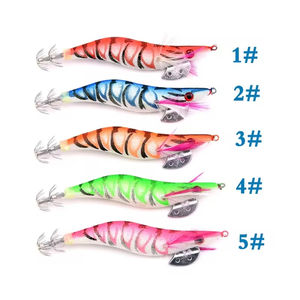 SKM plástico de alta calidad y madera calamar Jig señuelo de pesca impreso <span class=keywords><strong>Egi</strong></span> 2,0 #2,5 #3,0 5 colores cebo duro Artificial - Product Image 5