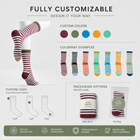 Chaussettes de Pilates antidérapantes personnalisées avec grip en silicone, design rayé rétro, marque privée OEM ODM