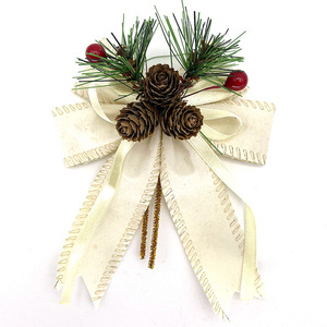 Lazo de Terciopelo con Adorno de Piña de Pino Navideña al por Mayor para Decoración de Árboles, Coronas y Cajas de Regalo - Product Image 3