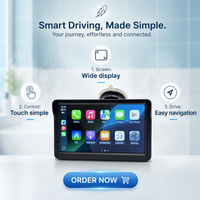 Navigator GPS Portabel Layar Sentuh HD IPS 10,26 inci dengan Kamera Mundur Berputar, CarPlay Nirkabel & Speaker Terintegrasi - Cocok untuk Semua Mobil