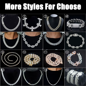 Collar Cubano con Incrustaciones de Moissanita CVD, Pasa Prueba de Diamantes, Estilo Hip Hop Personalizado, Cadena Cubana de Plata 925 con Moissanita, Joyería para Hombre - Product Image 3