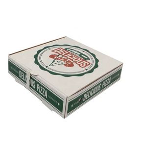Caja de Pizza Plana de Papel Recubierto Ecológico Personalizada, Caja de Pizza de 9, 10 y 12 Pulgadas, Paquete Familiar, Envase Desechable para Alimentos - Product Image 1