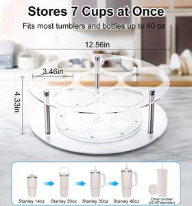 Organizador de Botellas de Agua para Vaso Stanley de 40 oz con Asa, Soporte Giratorio para Vasos Stanley, Organizador de Vasos Acrílico - Product Image 3