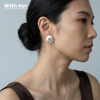 Boucles d'oreilles clous classiques géométriques minimalistes texturées mates brossées irrégulières en laiton plaqué or blanc argenté pour femme